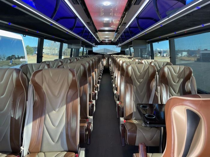 Charter coach interior – Arvada limo service