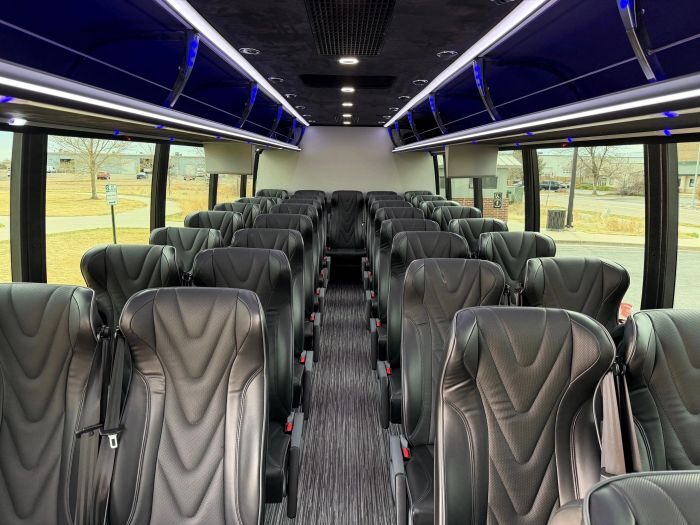 Coach bus leather seats – Arvada limo service